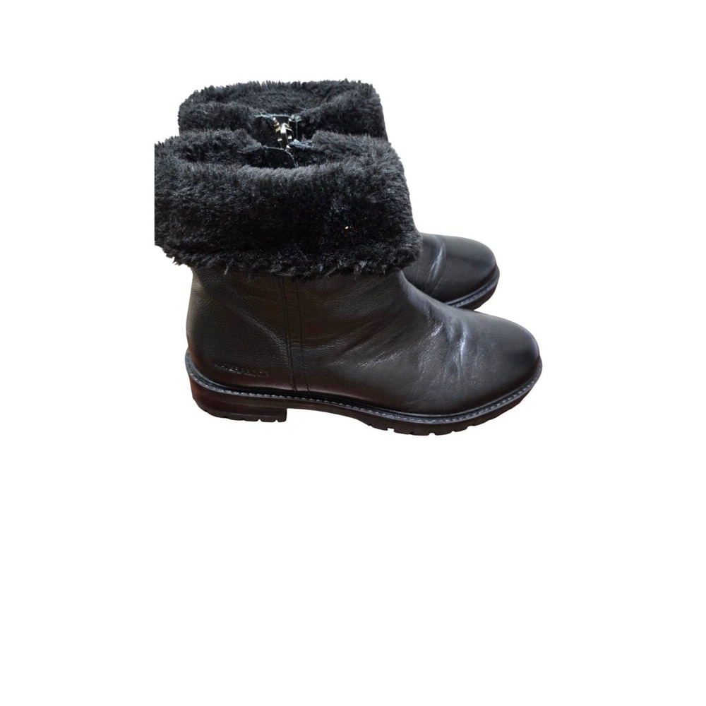Cougar Kendal Black Leather Winter Waterproof‎ Ankle Boots Faux Fur Lined Size 8